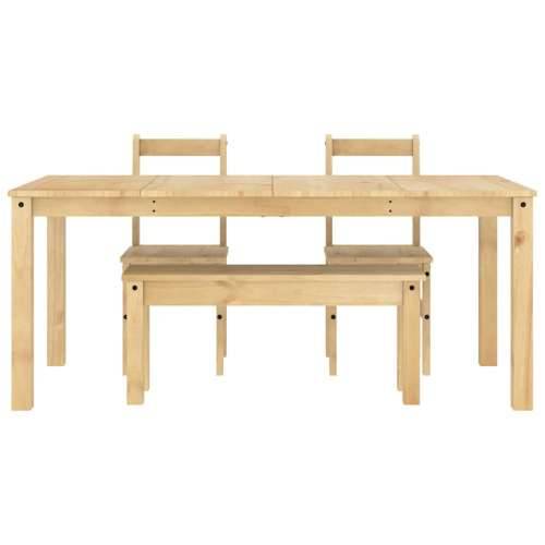 4-dijelni blagovaonski set Panama od masivne borovine - Prirodna 180 cm klupa + 2x stolica 1 Cijena