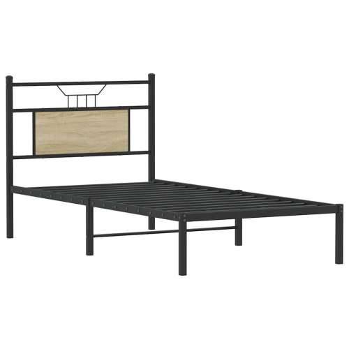 Okvir kreveta bez madraca boja hrasta sonome 80 x 200 cm drveni - sonoma hrast 80 x 200 cm s uzglavljem Cijena