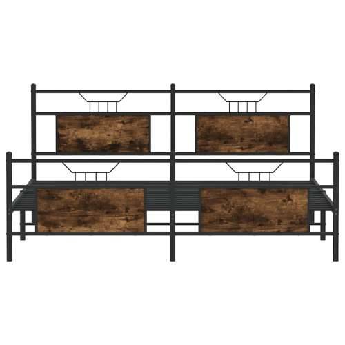 Metalni okvir kreveta bez madraca boja hrasta 180x200 cm - Dimljeni hrast 180 x 200 cm s uzglavljem i podnožjem Cijena