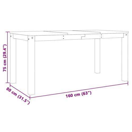5-dijelni blagovaonski set Panama od masivne borovine sivi - Siva 160 cm 4x stolica 1 Cijena