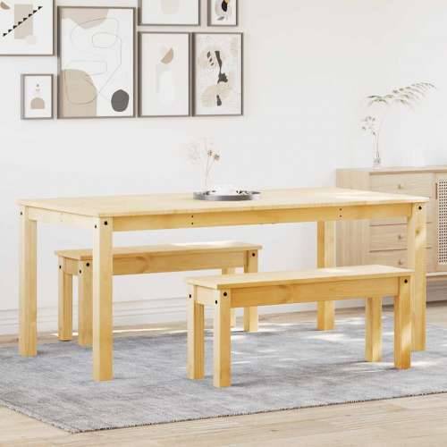 3-dijelni blagovaonski set Panama od masivne borovine - Prirodna 180 cm 2x klupa 1 Cijena