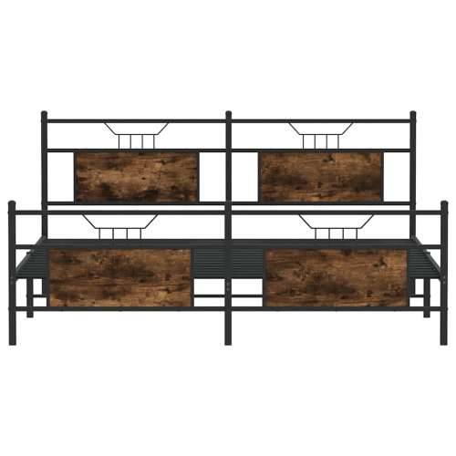 Metalni okvir kreveta bez madraca boja hrasta 160x200 cm - Dimljeni hrast 160 x 200 cm s uzglavljem i podnožjem Cijena