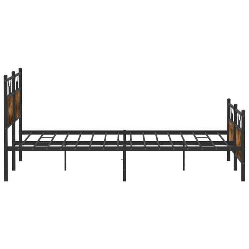 Metalni okvir kreveta bez madraca boja hrasta 160x200 cm - Dimljeni hrast 160 x 200 cm s uzglavljem i podnožjem Cijena
