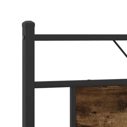 Metalni okvir kreveta bez madraca boja hrasta 160x200 cm - Dimljeni hrast 160 x 200 cm s uzglavljem i podnožjem Cijena