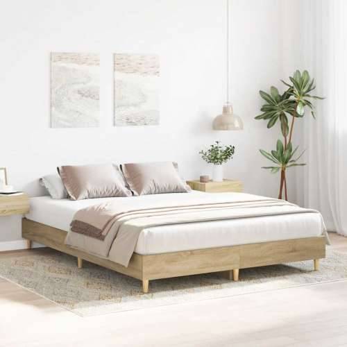 Okvir kreveta bez madraca boja 140x200 cm konstruiranog drva - sonoma hrast 140 x 200 cm Cijena
