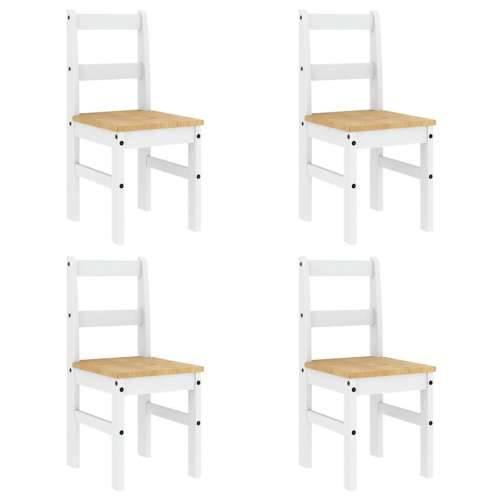 5-dijelni blagovaonski set Panama od masivne borovine - Bijela 160 cm 4x stolica 1 Cijena