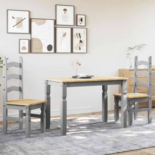 3-dijelni blagovaonski set Panama od masivne borovine sivi - Siva 112 cm 1 2 Cijena