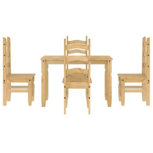5-dijelni blagovaonski set Panama od masivne borovine - Prirodna 112 cm 1 4 Cijena