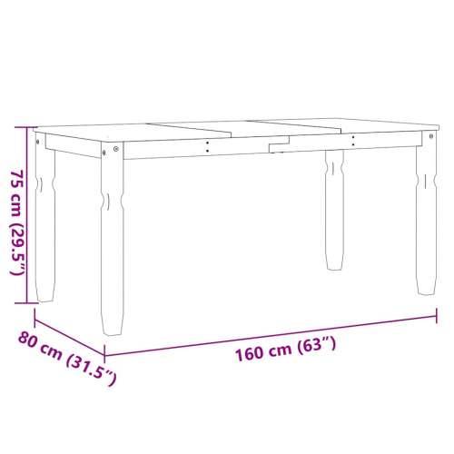 5-dijelni blagovaonski set Panama od masivne borovine - Bijela 160 cm 1 4 Cijena