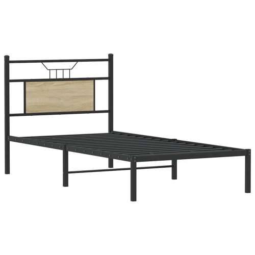 Okvir kreveta bez madraca boja hrasta sonome 90 x 200 cm drveni - sonoma hrast 90 x 200 cm s uzglavljem Cijena