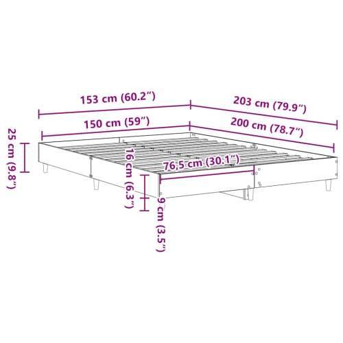 Okvir kreveta bez madraca staro drvo 150x200 cm - Staro drvo 150 x 200 cm Cijena