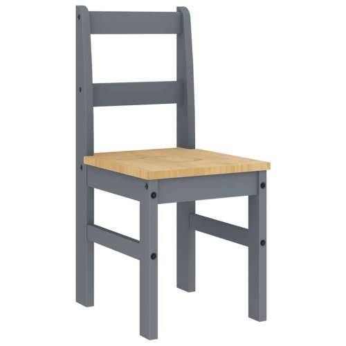 5-dijelni blagovaonski set Panama od masivne borovine sivi - Siva 117 cm 4x stolica 1 Cijena