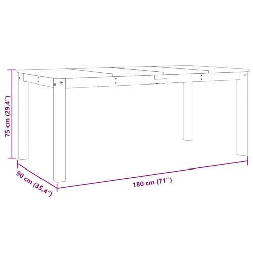 7-dijelni blagovaonski set Panama od masivne borovine sivi - Siva 180 cm 6x stolica 1 Cijena