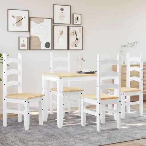5-dijelni blagovaonski set Panama od masivne borovine - Bijela 112 cm 1 4 Cijena