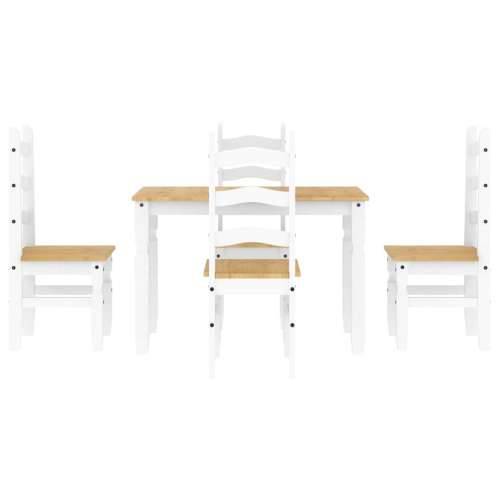 5-dijelni blagovaonski set Panama od masivne borovine - Bijela 112 cm 1 4 Cijena