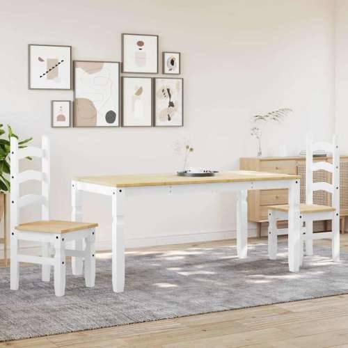 3-dijelni blagovaonski set Panama od masivne borovine bijeli - Bijela 160 cm 1 2 Cijena