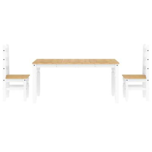 3-dijelni blagovaonski set Panama od masivne borovine bijeli - Bijela 160 cm 1 2 Cijena