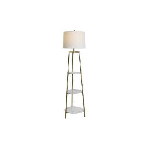 Podna svjetiljka DKD Home Decor zlatan Metal Poliester Bijela 50 W Drvo MDF (41 x 41 x 156 cm) Cijena