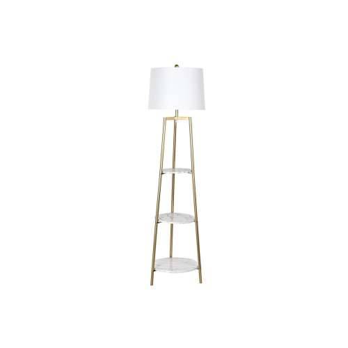 Podna svjetiljka DKD Home Decor zlatan Metal Poliester Bijela 50 W Drvo MDF (41 x 41 x 156 cm) Cijena
