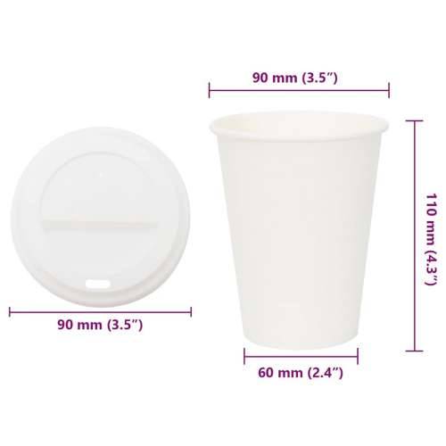 papirnate šalice za kavu s poklopcem 1000 kom 12 oz 300 ml - 1 300 ml Cijena