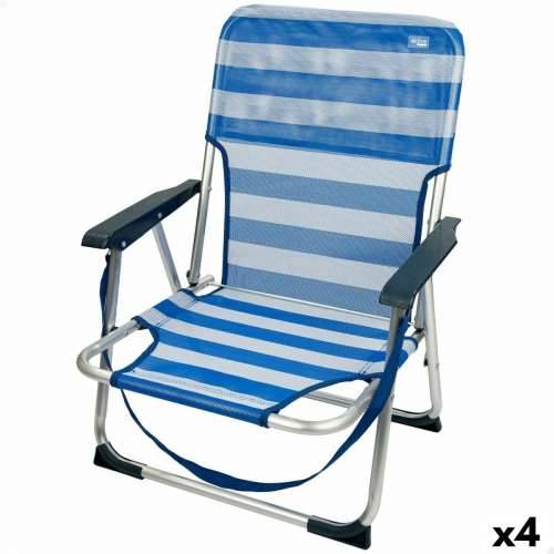 Stolica za za plažu Aktive Sklopiv Plava 44 x 72 x 35 cm (4 kom.) Cijena