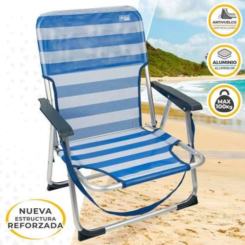 Stolica za za plažu Aktive Sklopiv Plava 44 x 72 x 35 cm (4 kom.) Cijena
