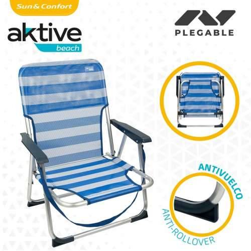 Stolica za za plažu Aktive Sklopiv Plava 44 x 72 x 35 cm (4 kom.) Cijena