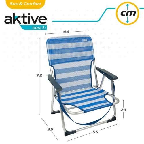 Stolica za za plažu Aktive Sklopiv Plava 44 x 72 x 35 cm (4 kom.) Cijena