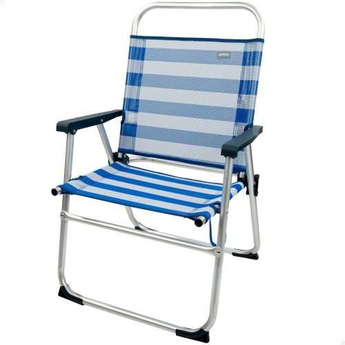 Stolica za za plažu Aktive Plava Bijela 48 x 88 x 50 cm Aluminij Sklopiv (4 kom.) Cijena