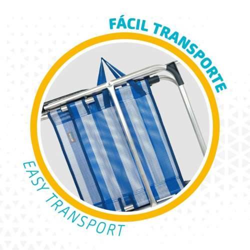 Stolica za za plažu Aktive Plava Bijela 48 x 88 x 50 cm Aluminij Sklopiv (4 kom.) Cijena