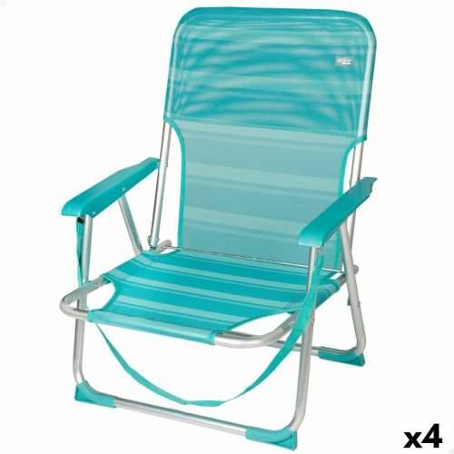 Stolica za za plažu Aktive Turkizno 44 x 72 x 35 cm Aluminij Sklopiv (4 kom.) Cijena