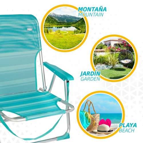 Stolica za za plažu Aktive Turkizno 44 x 72 x 35 cm Aluminij Sklopiv (4 kom.) Cijena