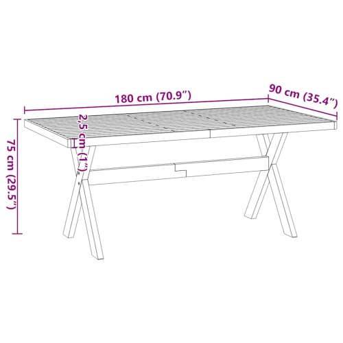 Blagovaonski stol NOAIN Noge u obliku slova X puno drvo bor - 1 180 cm Oblik slova X Cijena