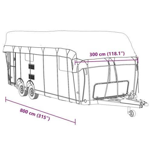 Krovni pokrivač karavana sivi 800x300 cm netkana tkanina - 800 x 300 cm 1 Cijena