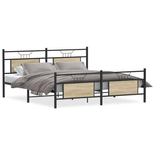 Metalni okvir kreveta bez madraca boja hrasta sonome 160x200 cm - sonoma hrast 160 x 200 cm s uzglavljem i podnožjem Cijena