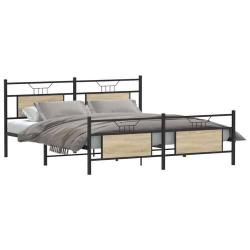 Metalni okvir kreveta bez madraca boja hrasta sonome 160x200 cm - sonoma hrast 160 x 200 cm s uzglavljem i podnožjem Cijena