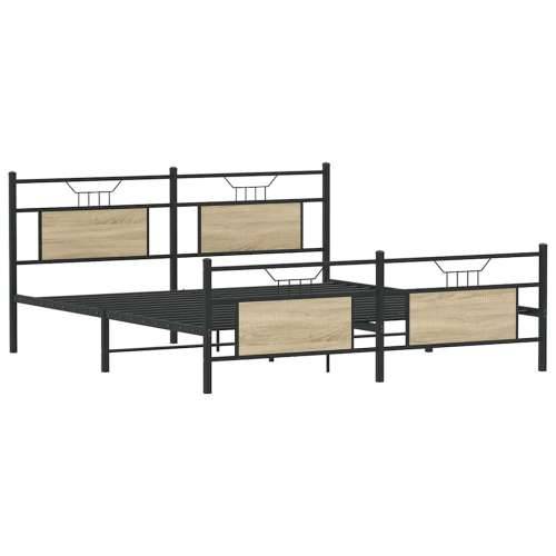 Metalni okvir kreveta bez madraca boja hrasta sonome 160x200 cm - sonoma hrast 160 x 200 cm s uzglavljem i podnožjem Cijena