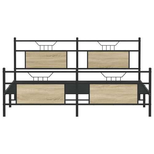 Metalni okvir kreveta bez madraca boja hrasta sonome 160x200 cm - sonoma hrast 160 x 200 cm s uzglavljem i podnožjem Cijena