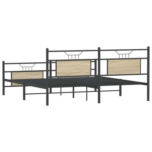 Metalni okvir kreveta bez madraca boja hrasta sonome 160x200 cm - sonoma hrast 160 x 200 cm s uzglavljem i podnožjem Cijena