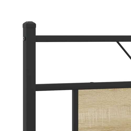 Metalni okvir kreveta bez madraca boja hrasta sonome 160x200 cm - sonoma hrast 160 x 200 cm s uzglavljem i podnožjem Cijena