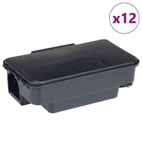 Zamke za miševe 12 kom crne 22x12,5x7,5 cm - 12 Cijena