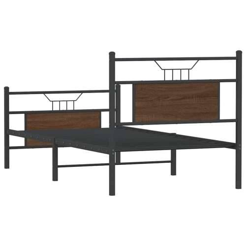 Okvir kreveta bez madraca smeđa boja hrasta 80x200 cm drveni - Smeđi hrast 80 x 200 cm s uzglavljem i podnožjem Cijena