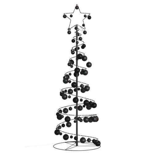 LED božićno drvce s kuglicama 100 LED toplo bijelo 150 cm - Crna 150 cm 1 s kuglicama Cijena