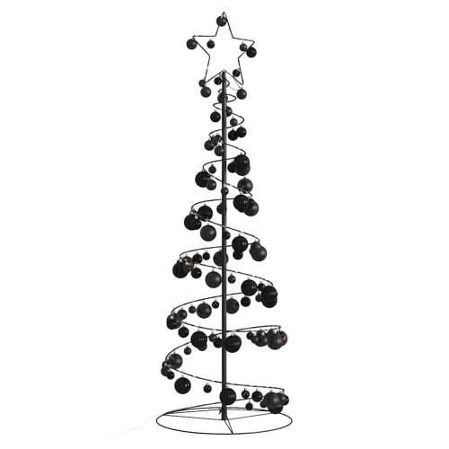 LED božićno drvce s kuglicama 100 LED toplo bijelo 150 cm - Crna 150 cm 1 s kuglicama Cijena