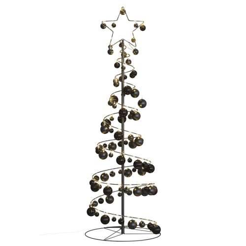 LED božićno drvce s kuglicama 100 LED toplo bijelo 150 cm - Crna 150 cm 1 s kuglicama Cijena