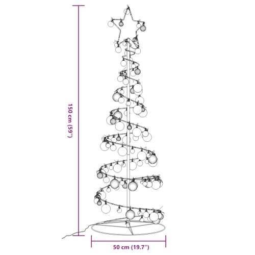 LED božićno drvce s kuglicama 100 LED toplo bijelo 150 cm - Crna 150 cm 1 s kuglicama Cijena