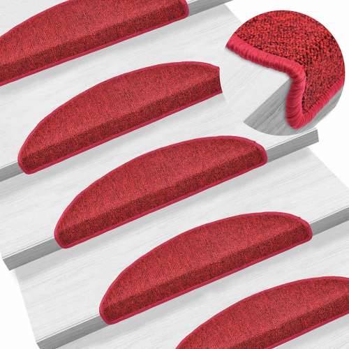 Prostirke za stepenice 30 kom bordeaux crvene 56x17x3 cm - Bordo crvena 56 x 17 x 3 cm 30 Cijena