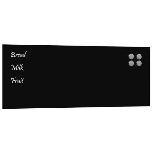 Zidna magnetna ploča crna 80 x 30 cm od kaljenog stakla - Crna 80 x 30 cm Cijena