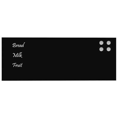 Zidna magnetna ploča crna 80 x 30 cm od kaljenog stakla - Crna 80 x 30 cm Cijena