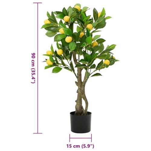 Umjetno stablo limuna 234 listova 90 cm zeleno - 90 cm 1 Cijena